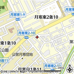 セブンイレブン札幌月寒東２条店周辺の地図