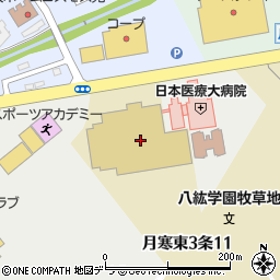 日本医療大学　月寒本キャンパス周辺の地図
