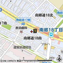 ファミリーマート札幌南郷通１８丁目店周辺の地図
