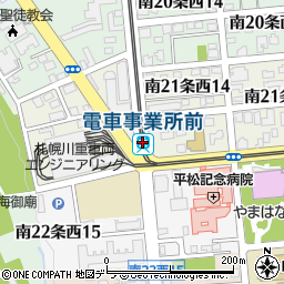 電車事業所前駅周辺の地図