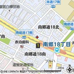 北海道札幌市白石区南郷通１８丁目北1周辺の地図