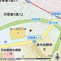 北海道札幌市豊平区月寒東５条13丁目周辺の地図