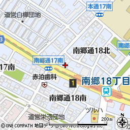 北海道札幌市白石区南郷通１８丁目北1-30周辺の地図