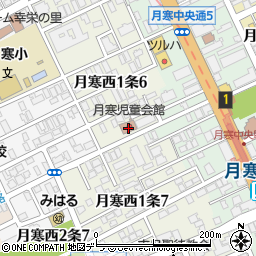 札幌市役所子ども未来局　子ども育成部月寒児童会館周辺の地図