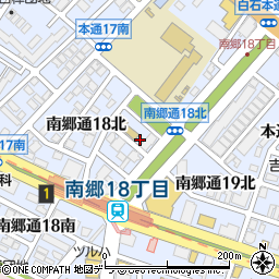 北海道札幌市白石区南郷通１８丁目北5-16周辺の地図