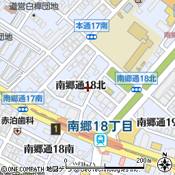 北海道札幌市白石区南郷通１８丁目北周辺の地図