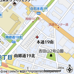 北海道札幌市白石区本通１９丁目南周辺の地図