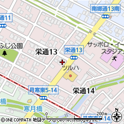 北海道札幌市白石区栄通周辺の地図
