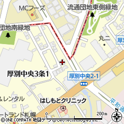 鍵の出張救急車　札幌市厚別中央営業所２４時間受付センター周辺の地図