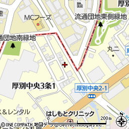 北海道札幌市厚別区厚別中央３条1丁目9-5周辺の地図