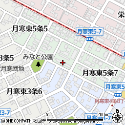 日本年金機構月寒東５条宿舎周辺の地図