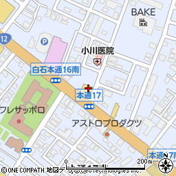 焼肉徳寿 白石店周辺の地図