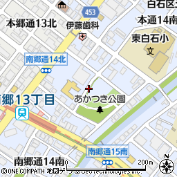 北海道札幌市白石区南郷通１４丁目北周辺の地図