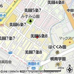 北海道札幌市豊平区美園６条8丁目周辺の地図