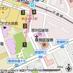 札幌市　厚別区民センター周辺の地図