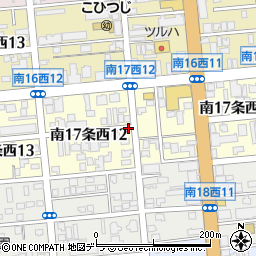 北海道札幌市中央区南１７条西周辺の地図