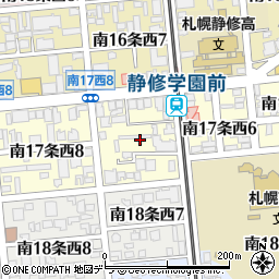 北海道札幌市中央区南１７条西7丁目周辺の地図