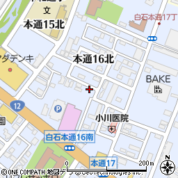 北海道札幌市白石区本通１６丁目北周辺の地図