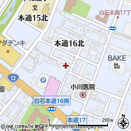 北海道札幌市白石区本通（１６丁目北）周辺の地図