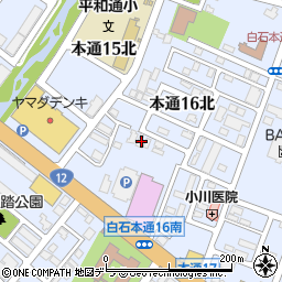 北海道札幌市白石区本通１６丁目北1-24周辺の地図