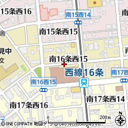 北海道札幌市中央区南１６条西15丁目周辺の地図