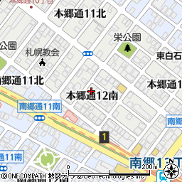 北海道札幌市白石区本郷通１２丁目南周辺の地図