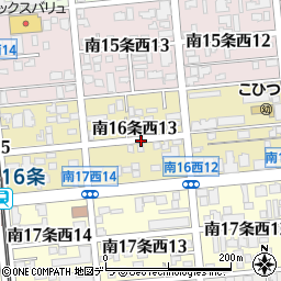 北海道札幌市中央区南１６条西13丁目周辺の地図