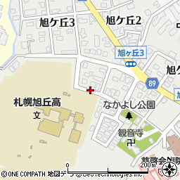 北海道札幌市中央区旭ケ丘周辺の地図