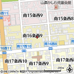 北海道札幌市中央区南１６条西9丁目周辺の地図