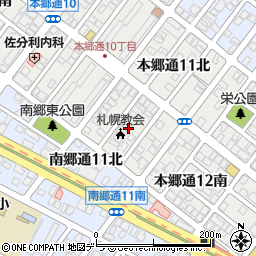 北海道札幌市白石区本郷通１１丁目南周辺の地図