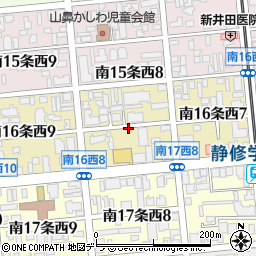 北海道札幌市中央区南１６条西8丁目周辺の地図