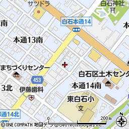 札幌市役所　子ども未来局子ども育成部東白石児童会館周辺の地図