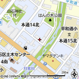 北海道札幌市白石区本通（１４丁目北）周辺の地図