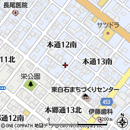 北海道札幌市白石区本通１２丁目南7-17周辺の地図