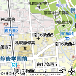 北海道札幌市中央区南１６条西5丁目4周辺の地図