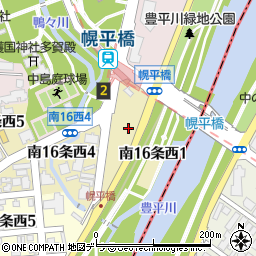 北海道札幌市中央区南１６条西1丁目周辺の地図