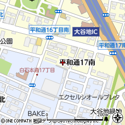 北海道札幌市白石区平和通１７丁目南周辺の地図