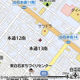北海道札幌市白石区本通１３丁目南4周辺の地図