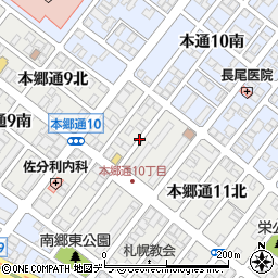北海道札幌市白石区本郷通１０丁目北周辺の地図