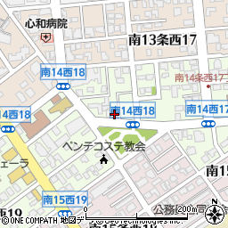 札幌南十四条西郵便局周辺の地図
