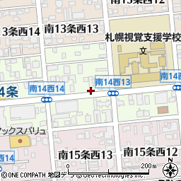 北海道札幌市中央区南１４条西周辺の地図