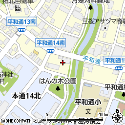 北海道札幌市白石区平和通１４丁目南周辺の地図
