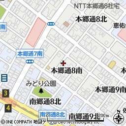北海道札幌市白石区本郷通８丁目南周辺の地図