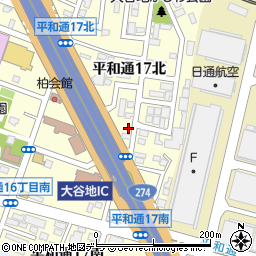 北海道札幌市白石区平和通１７丁目北2-24周辺の地図