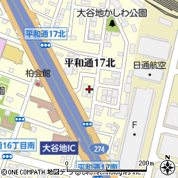北海道札幌市白石区平和通１７丁目北2周辺の地図