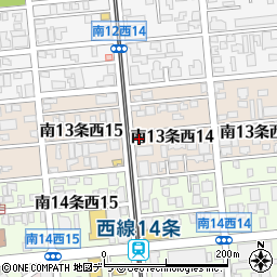 パークネット札幌南１３西１４駐車場周辺の地図