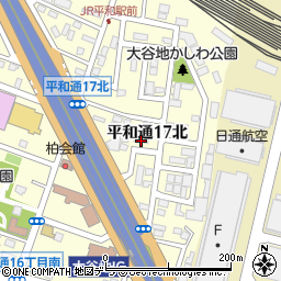 北海道札幌市白石区平和通１７丁目北周辺の地図