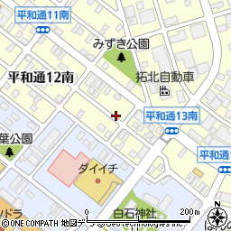 北海道札幌市白石区平和通１３丁目南周辺の地図