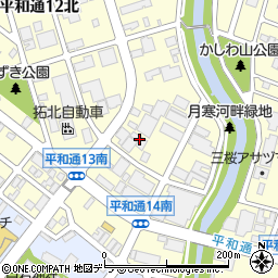 北海道札幌市白石区平和通１４丁目北2-57周辺の地図