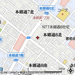 白石本郷会館周辺の地図